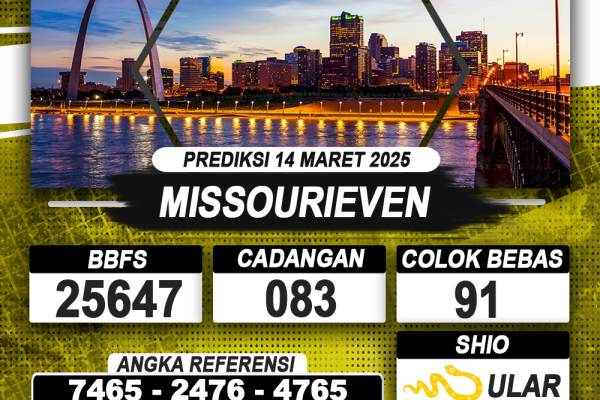 PREDIKSI MISSOURIEVEN 14 MAR 2025 | PREDIKSI TOGEL KUNINGTOTO