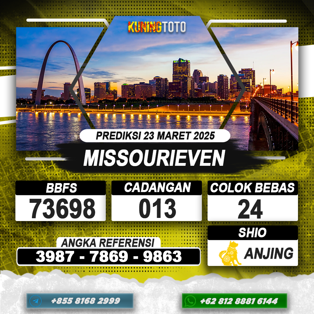 PREDIKSI MISSOURIEVEN 23 MAR 2025 | PREDIKSI TOGEL KUNINGTOTO