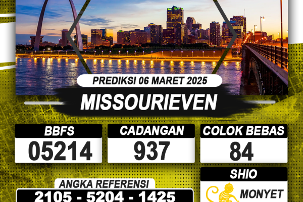 PREDIKSI MISSOURIEVEN 06 MAR 2025 | PREDIKSI TOGEL KUNINGTOTO