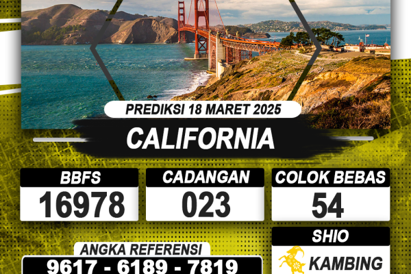 PREDIKSI CALIFORNIA 18 MAR 2025 | PREDIKSI TOGEL KUNINGTOTO