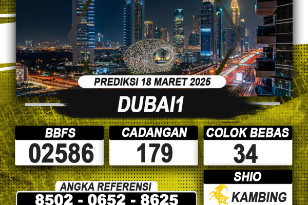 PREDIKSI DUBAI1 18 MAR 2025 | PREDIKSI TOGEL KUNINGTOTO