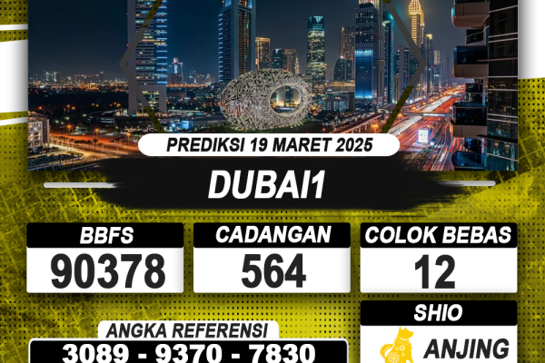 PREDIKSI DUBAI1 19 MAR 2025 | PREDIKSI TOGEL KUNINGTOTO