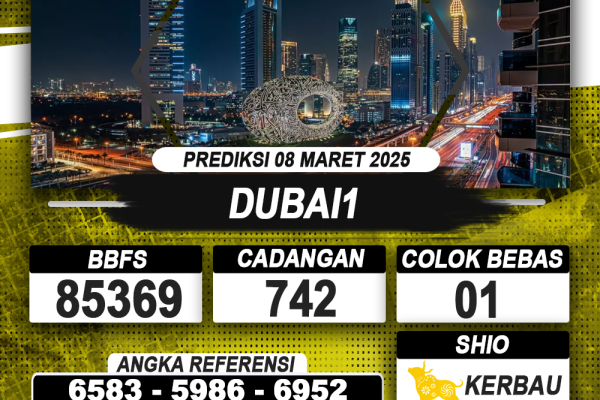 PREDIKSI DUBAI1 08 MAR 2025 | PREDIKSI TOGEL KUNINGTOTO