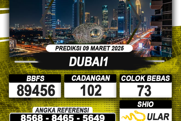 PREDIKSI DUBAI1 09 MAR 2025 | PREDIKSI TOGEL KUNINGTOTO