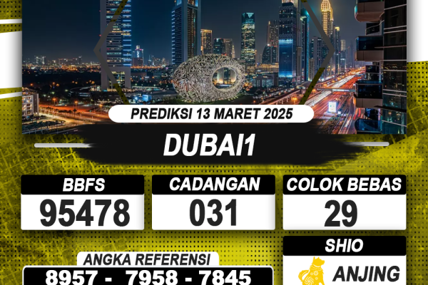 PREDIKSI DUBAI1 13 MAR 2025 | PREDIKSI TOGEL KUNINGTOTO