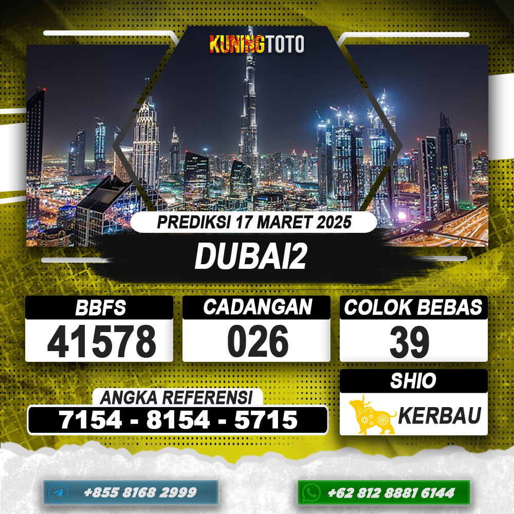 PREDIKSI DUBAI2 17 MAR 2025 | PREDIKSI TOGEL KUNINGTOTO