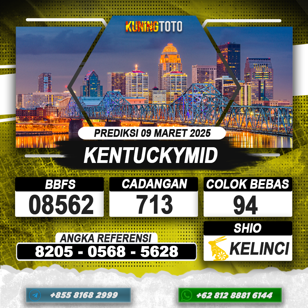 PREDIKSI KENTUCKYMID 09 MAR 2025 | PREDIKSI TOGEL KUNINGTOTO