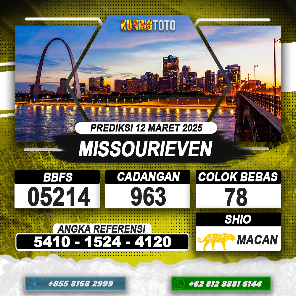 PREDIKSI MISSOURIEVEN 12 MAR 2025 | PREDIKSI TOGEL KUNINGTOTO