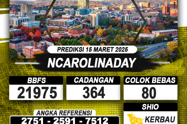 PREDIKSI NCAROLINADAY 15 MAR 2025 | PREDIKSI TOGEL KUNINGTOTO