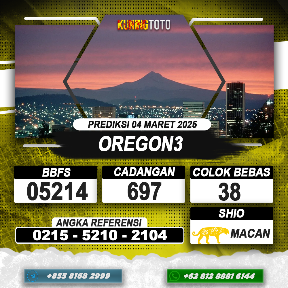 PREDIKSI OREGON3 04 MAR 2025 | PREDIKSI TOGEL KUNINGTOTO