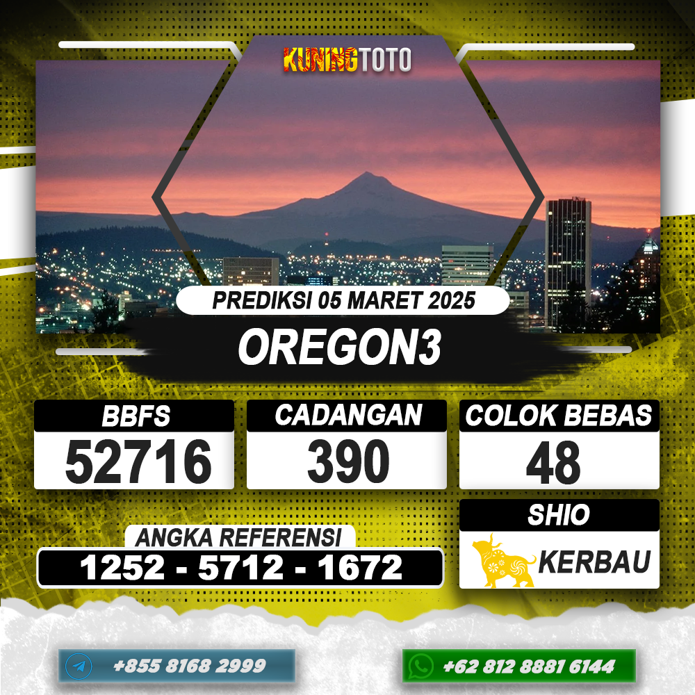 PREDIKSI OREGON3 05 MAR 2025 | PREDIKSI TOGEL KUNINGTOTO