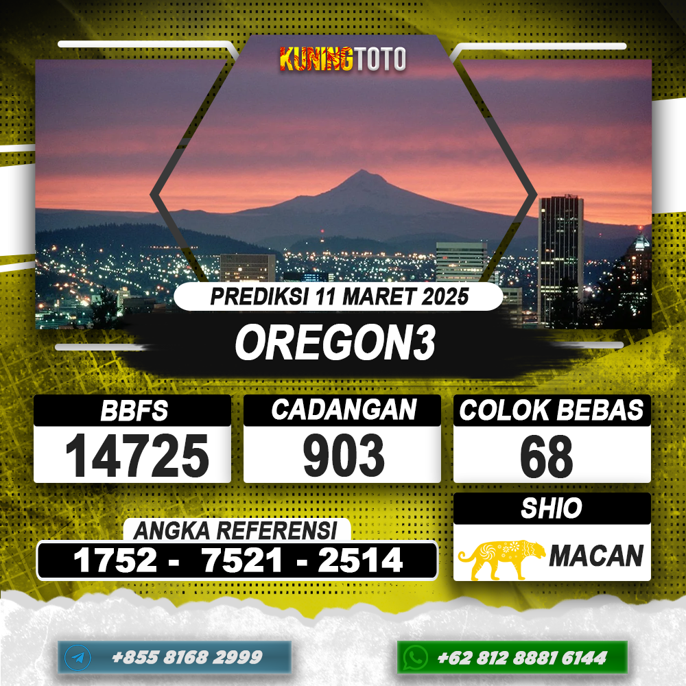 PREDIKSI OREGON3 11 MAR 2025 | PREDIKSI TOGEL KUNINGTOTO