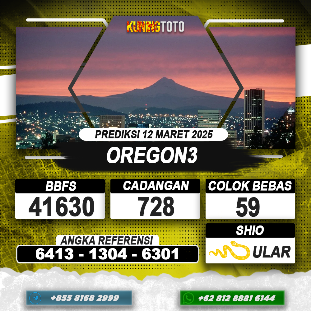 PREDIKSI OREGON3 12 MAR 2025 | PREDIKSI TOGEL KUNINGTOTO