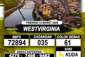 PREDIKSI WESTVIRGINIA 13 MAR 2025 | PREDIKSI TOGEL KUNINGTOTO