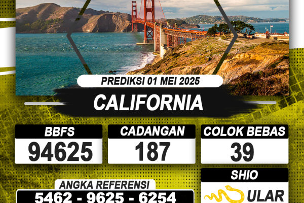 PREDIKSI CALIFORNIA 01 MEI 2025 | PREDIKSI TOGEL KUNINGTOTO
