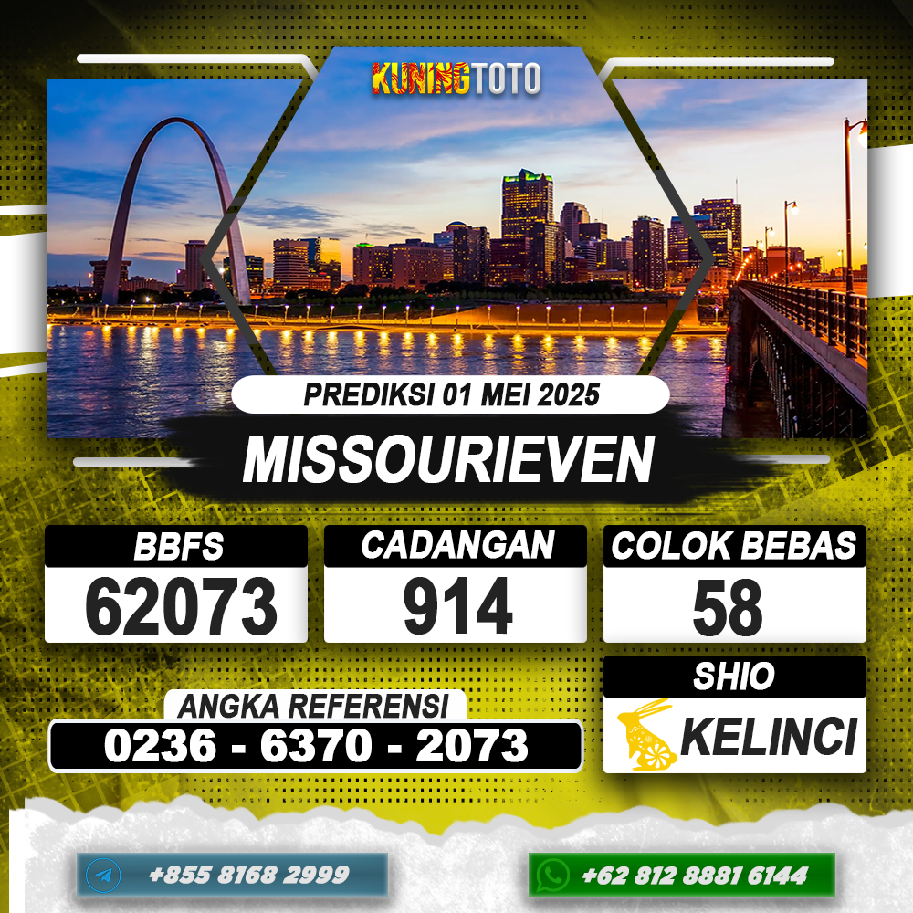 PREDIKSI MISSOURIEVEN 01 MEI 2025 | PREDIKSI TOGEL KUNINGTOTO