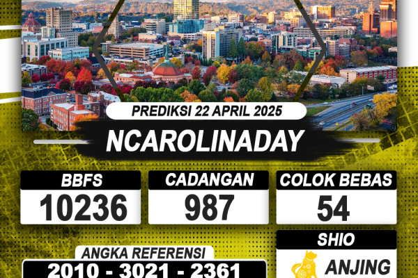 PREDIKSI NCAROLINADAY 22 APRIL 2025 | PREDIKSI TOGEL KUNINGTOTO