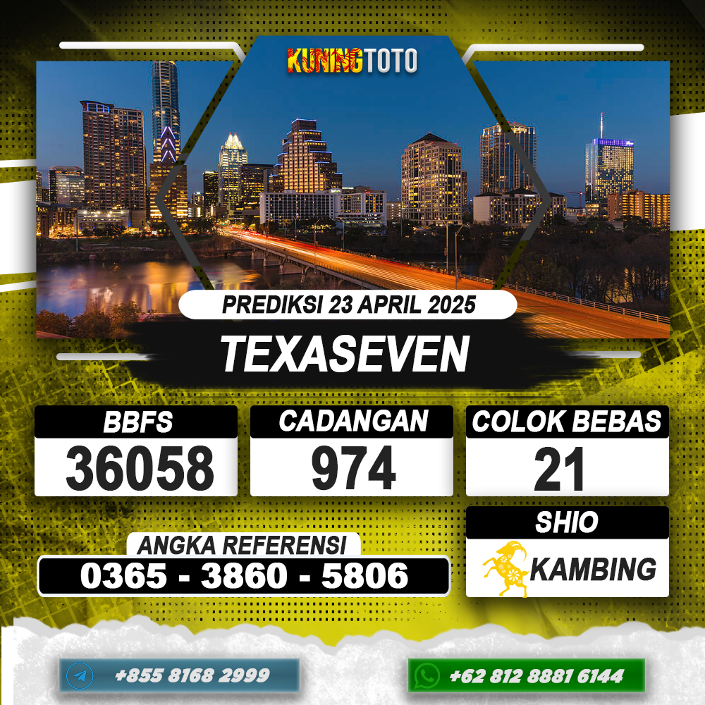 PREDIKSI TEXASEVEN 23 APRIL 2025 | PREDIKSI TOGEL KUNINGTOTO