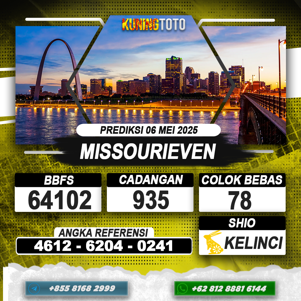 PREDIKSI MISSOURIEVEN 06 MEI 2025 | PREDIKSI TOGEL KUNINGTOTO