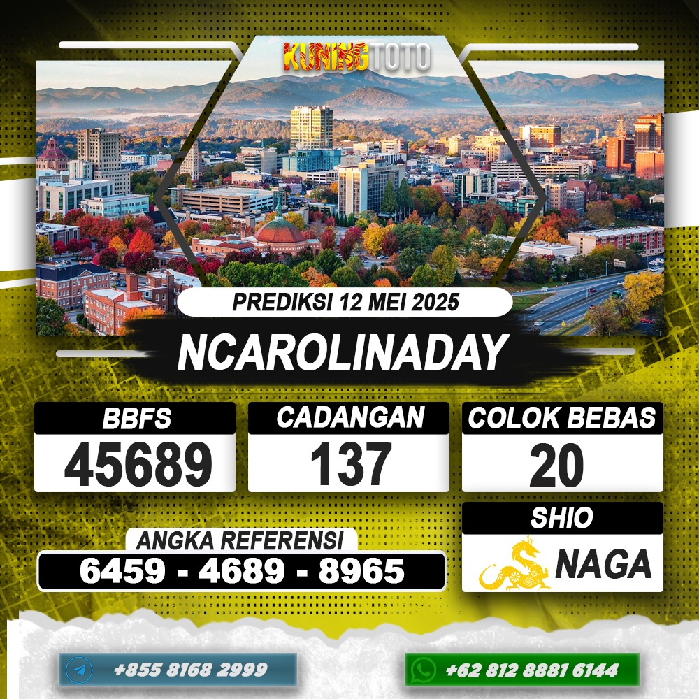 PREDIKSI NCAROLINADAY 12 MEI 2025 | PREDIKSI TOGEL KUNINGTOTO