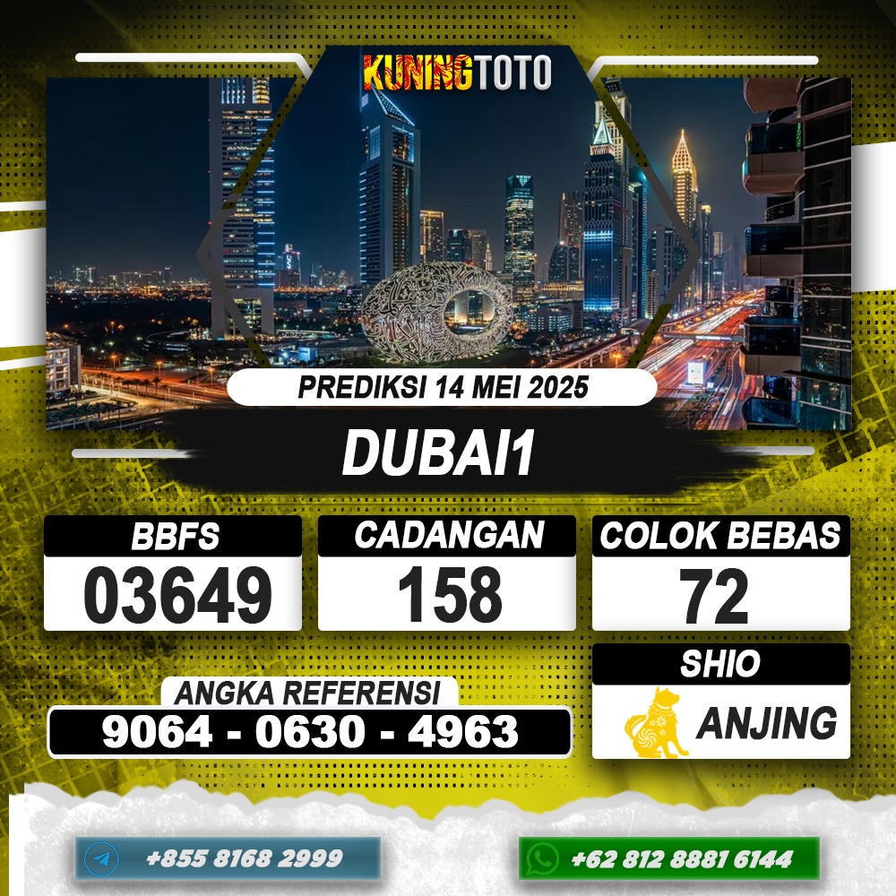 PREDIKSI DUBAI1 14 MEI 2025 | PREDIKSI TOGEL KUNINGTOTO