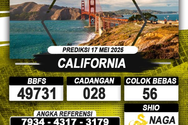 PREDIKSI CALIFORNIA 17 MEI 2025 | PREDIKSI TOGEL KUNINGTOTO