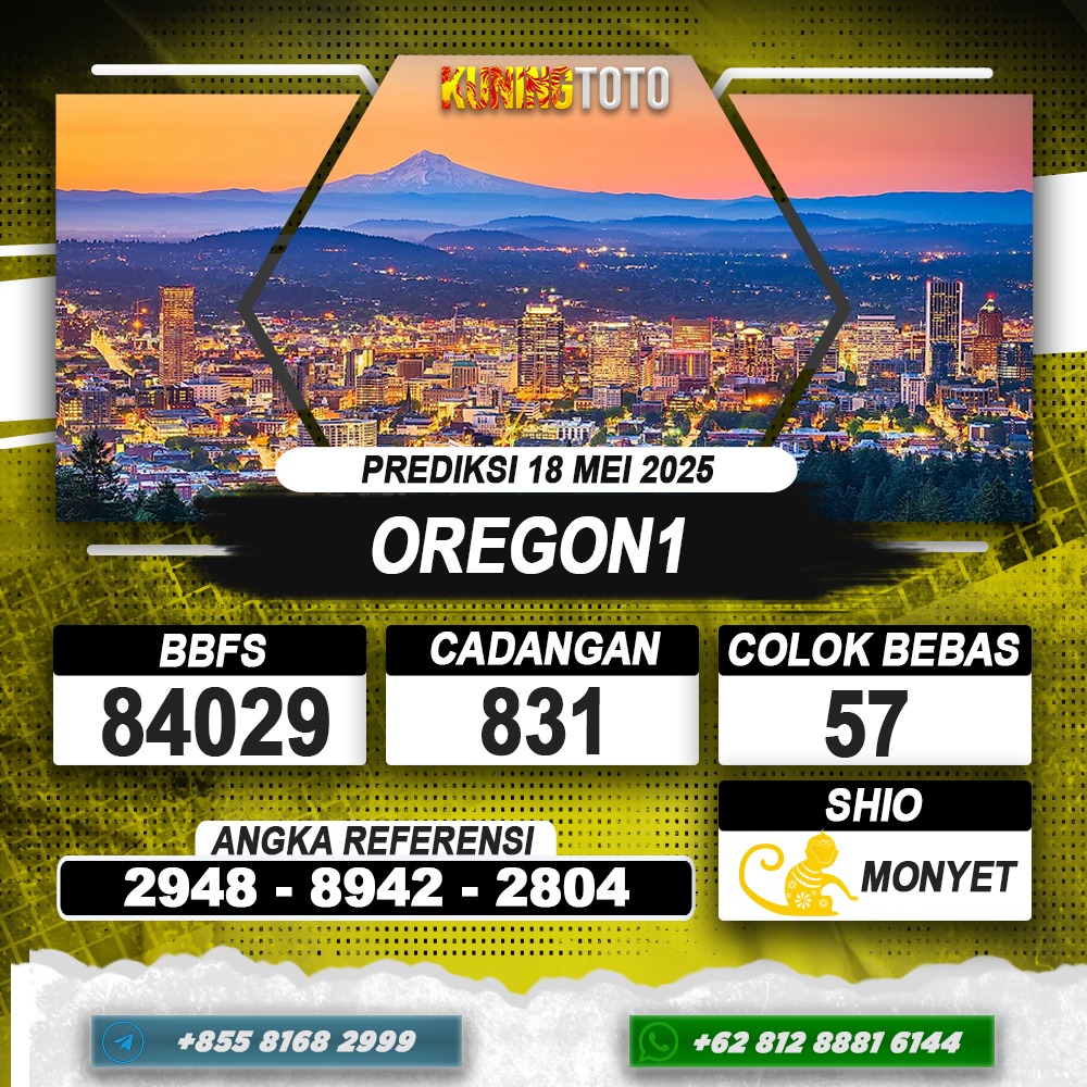 PREDIKSI OREGON1 18 MEI 2025 | PREDIKSI TOGEL KUNINGTOTO
