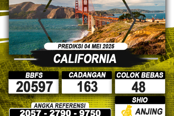 PREDIKSI CALIFORNIA 04 MEI 2025 | PREDIKSI TOGEL KUNINGTOTO