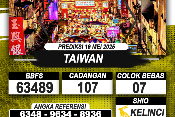 PREDIKSI TAIWAN 19 MEI 2025 | PREDIKSI TOGEL KUNINGTOTO