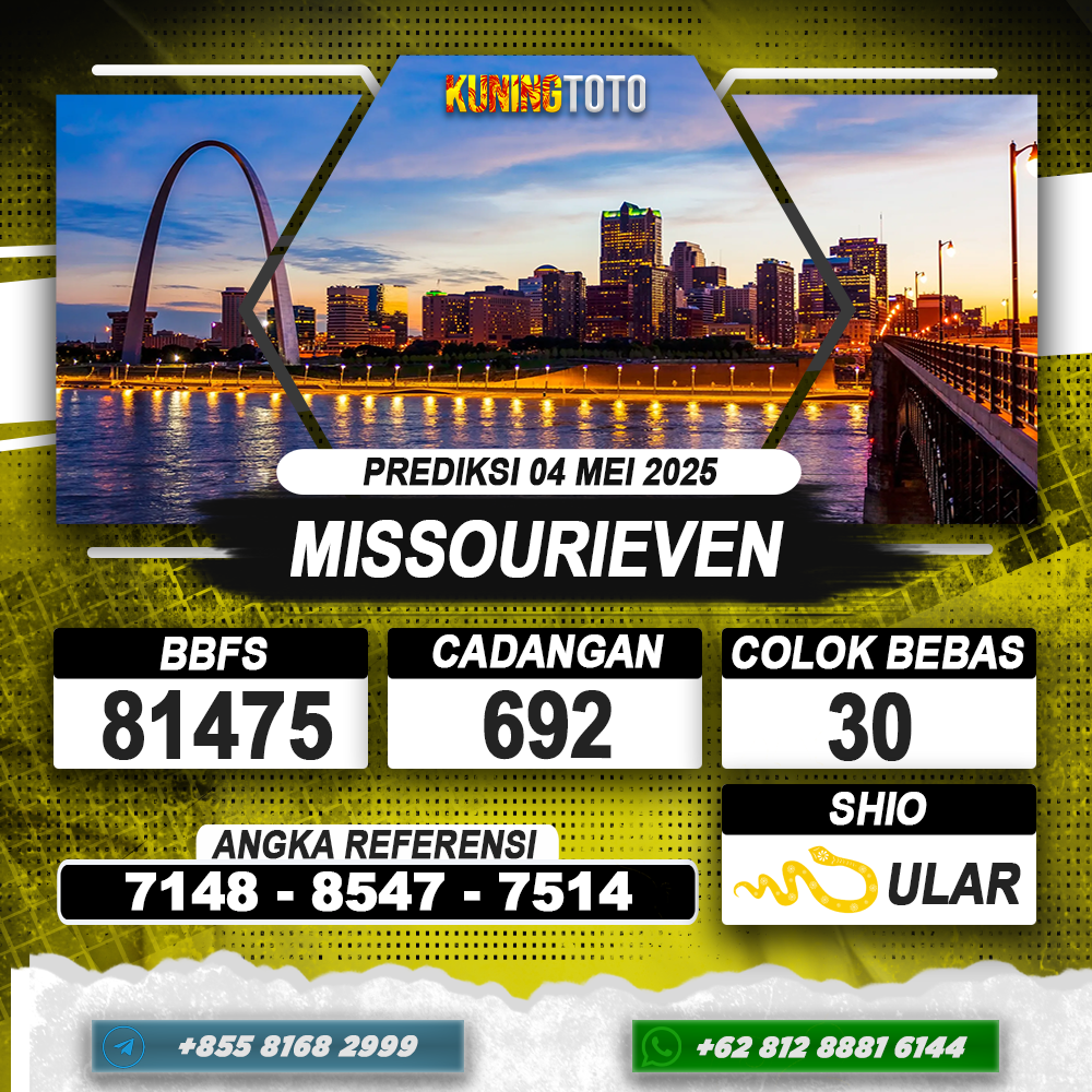 PREDIKSI MISSOURIEVEN 04 MEI 2025 | PREDIKSI TOGEL KUNINGTOTO