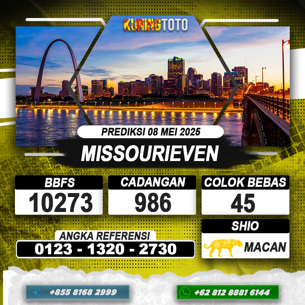 PREDIKSI MISSOURIEVEN 08 MEI 2025 | PREDIKSI TOGEL KUNINGTOTO