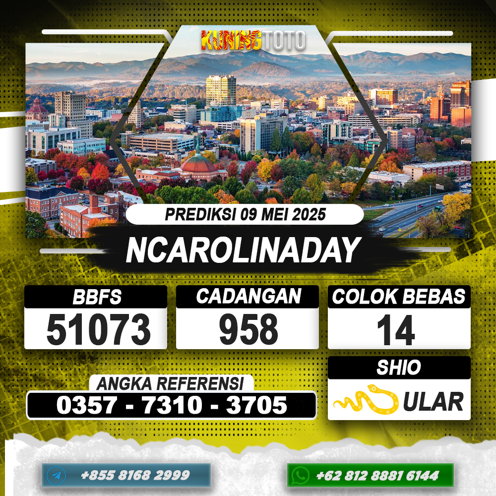 PREDIKSI NCAROLINADAY 09 MEI 2025 | PREDIKSI TOGEL KUNINGTOTO
