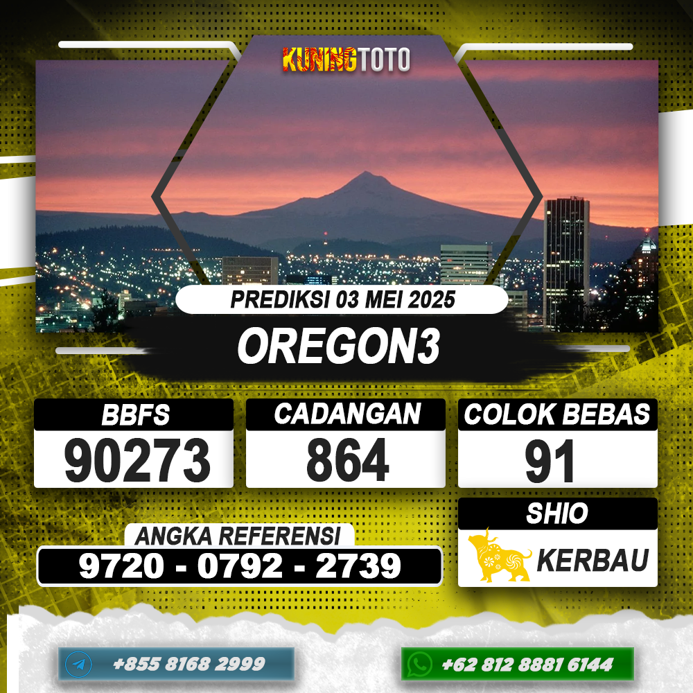 PREDIKSI OREGON3 03 MEI 2025 | PREDIKSI TOGEL KUNINGTOTO