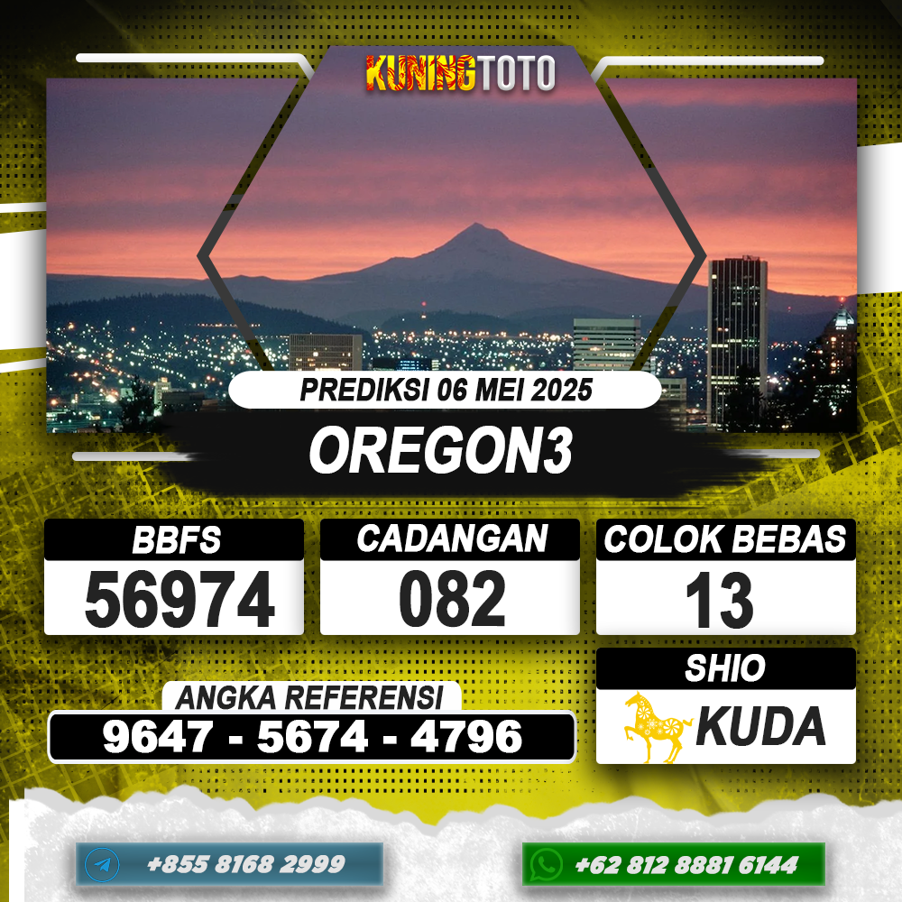 PREDIKSI OREGON3 06 MEI 2025 | PREDIKSI TOGEL KUNINGTOTO