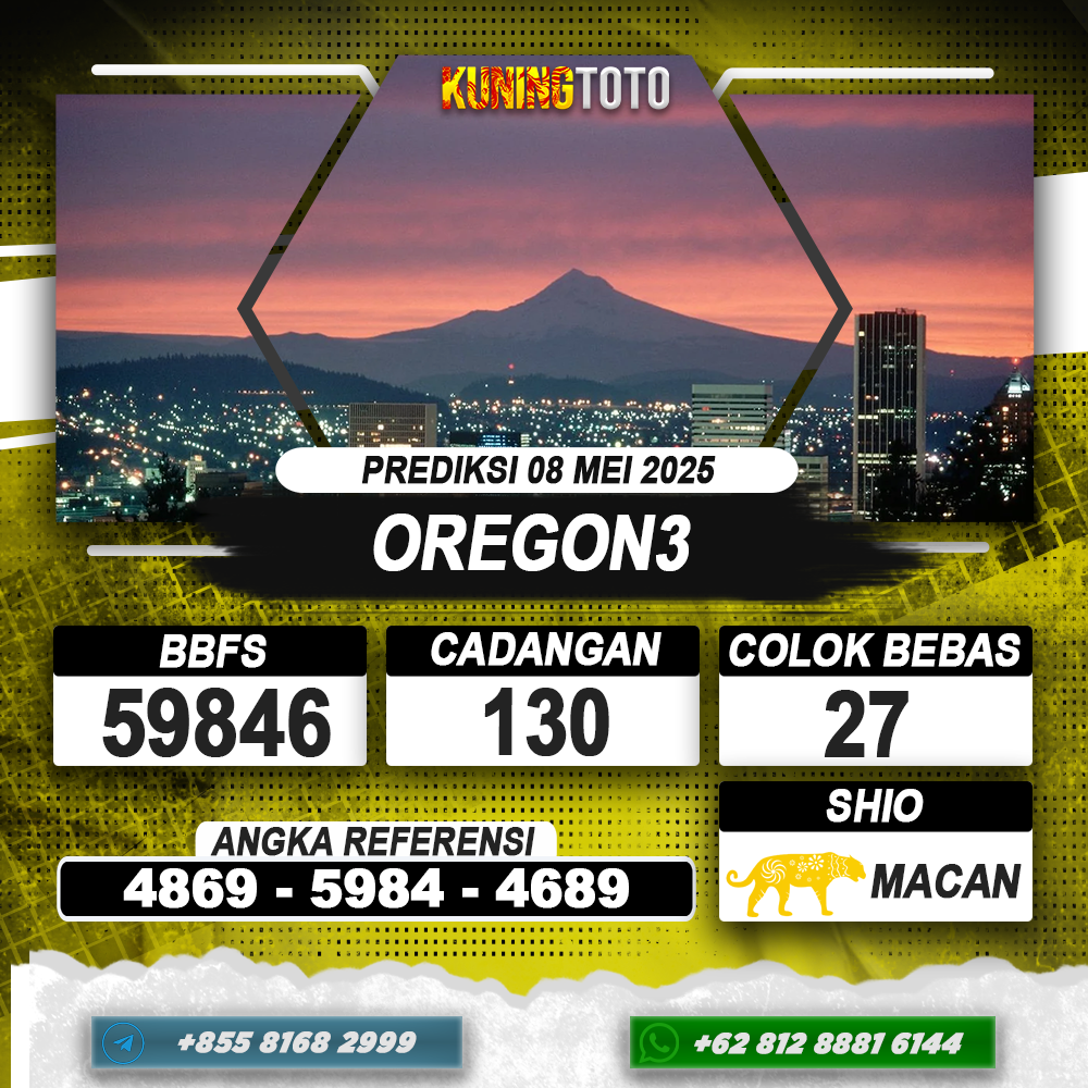 PREDIKSI OREGON3 08 MEI 2025 | PREDIKSI TOGEL KUNINGTOTO
