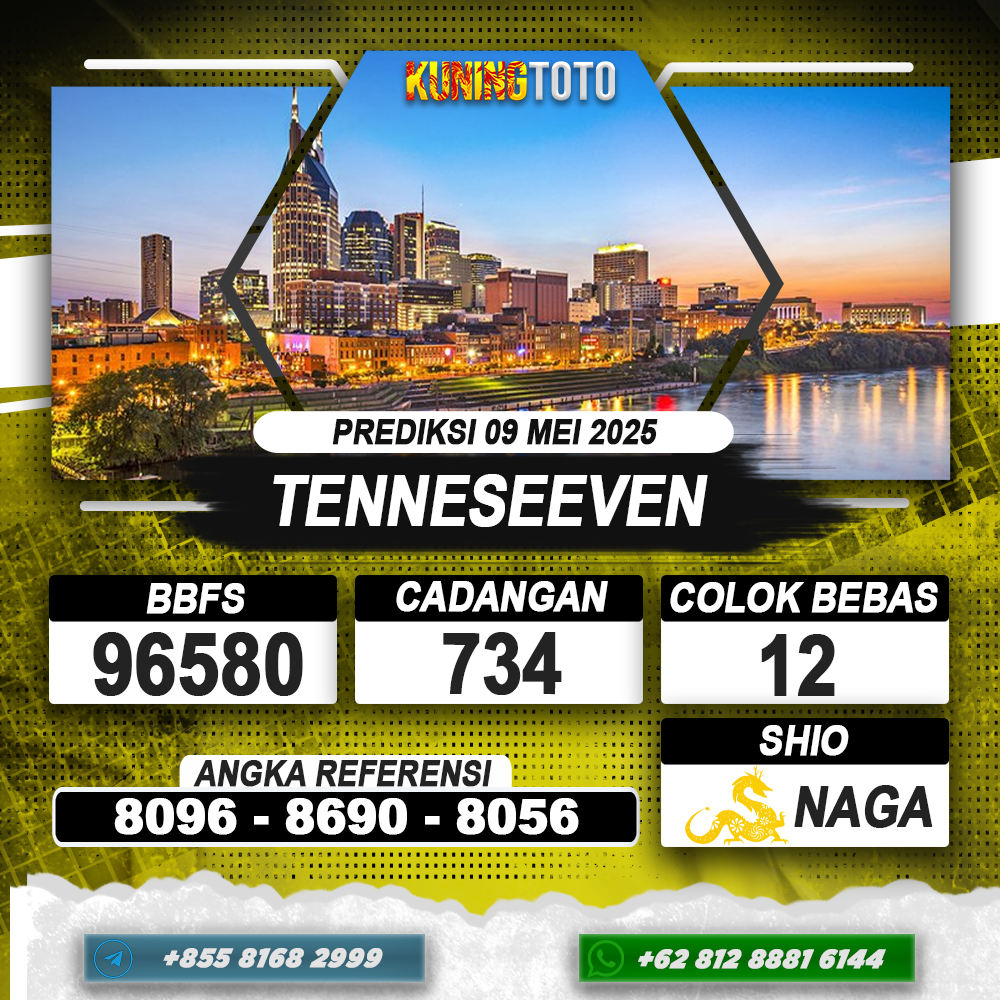 PREDIKSI TENNESEEVEN 09 MEI 2025 | PREDIKSI TOGEL KUNINGTOTO