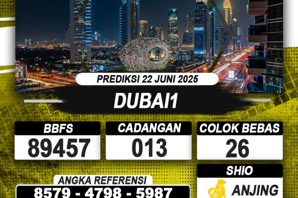 PREDIKSI DUBAI1 22 JUNI 2025 | PREDIKSI TOGEL KUNINGTOTO