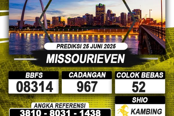 PREDIKSI MISSOURIEVEN 25 JUNI 2025 | PREDIKSI TOGEL KUNINGTOTO