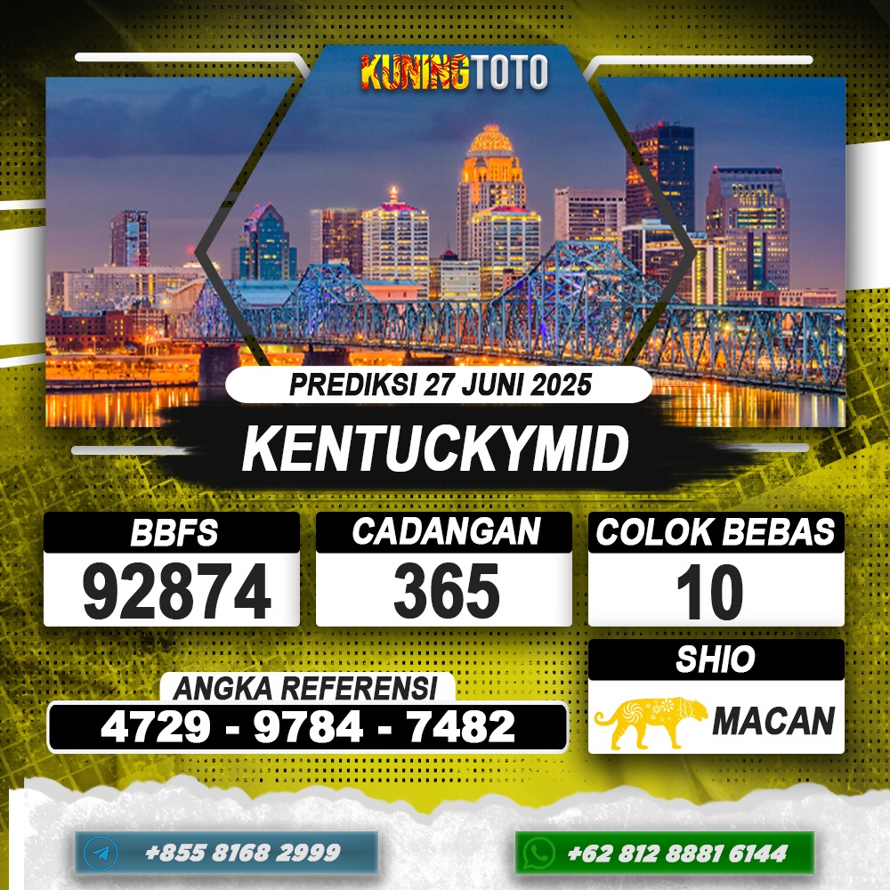 PREDIKSI KENTUCKYMID 27 JUNI 2025 | PREDIKSI TOGEL KUNINGTOTO