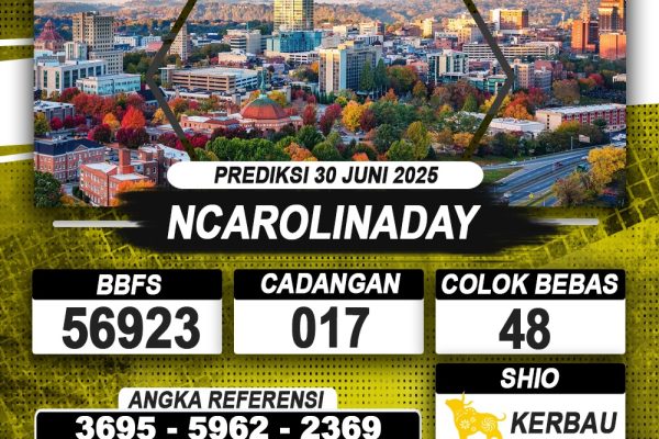 PREDIKSI NCAROLINADAY 30 JUNI 2025 | PREDIKSI TOGEL KUNINGTOTO