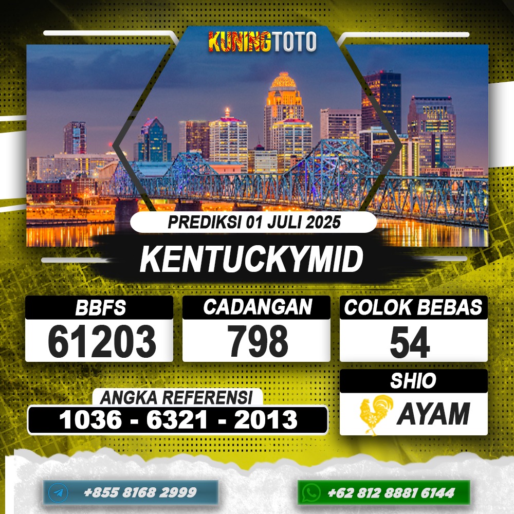 PREDIKSI KENTUCKYMID 01 JULI 2025 | PREDIKSI TOGEL KUNINGTOTO