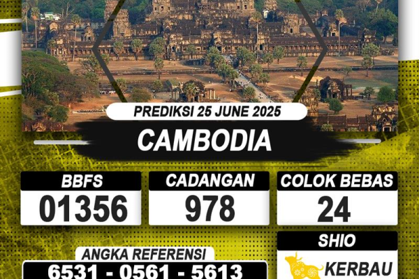 PREDIKSI CAMBODIA 25 JUNI 2025 | PREDIKSI TOGEL KUNINGTOTO