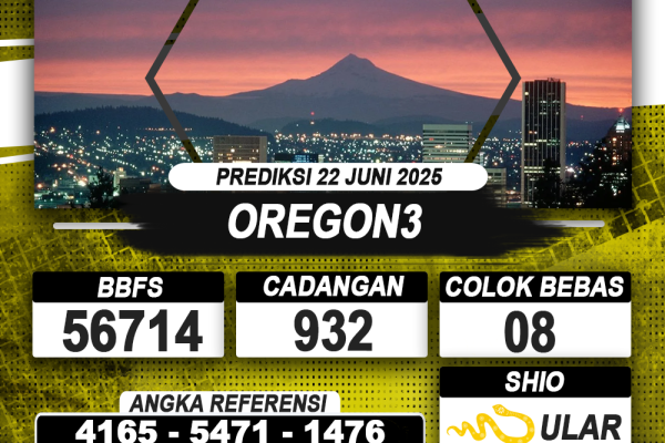 PREDIKSI OREGON3 22 JUNI 2025 | PREDIKSI TOGEL KUNINGTOTO