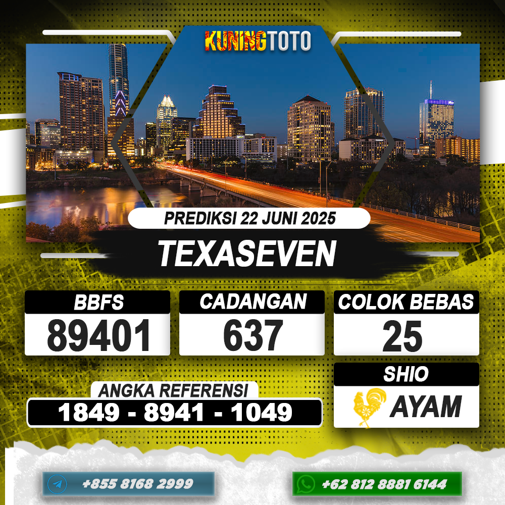 PREDIKSI TEXASEVEN 22 JUNI 2025 | PREDIKSI TOGEL KUNINGTOTO