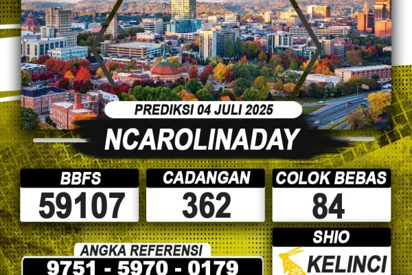 PREDIKSI NCAROLINADAY 04 JULI 2025 | PREDIKSI TOGEL KUNINGTOTO
