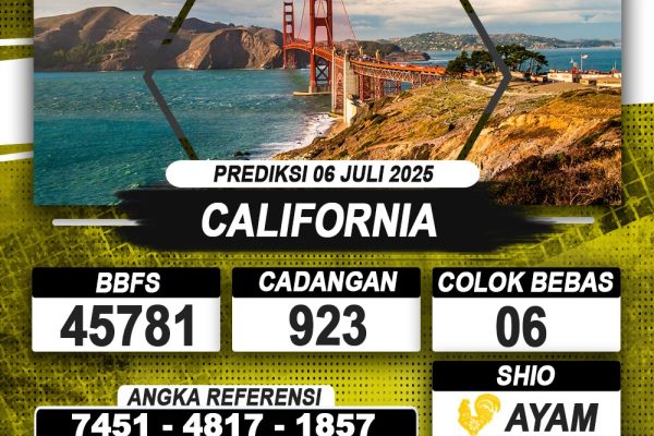 PREDIKSI CALIFORNIA 06 JULI 2025 | PREDIKSI TOGEL KUNINGTOTO