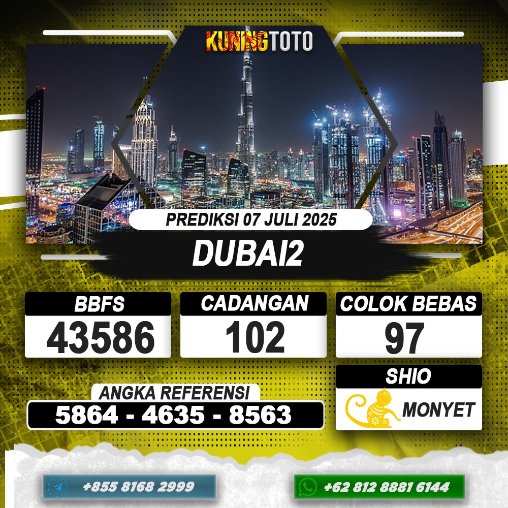 PREDIKSI DUBAI2 07 JULI 2025 | PREDIKSI TOGEL KUNINGTOTO
