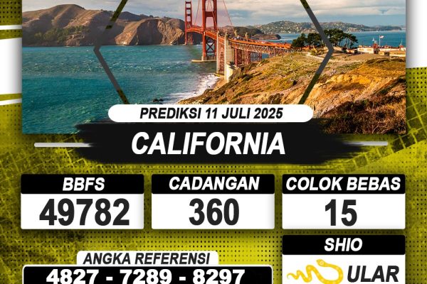 PREDIKSI CALIFORNIA 11 JULI 2025 | PREDIKSI TOGEL KUNINGTOTO
