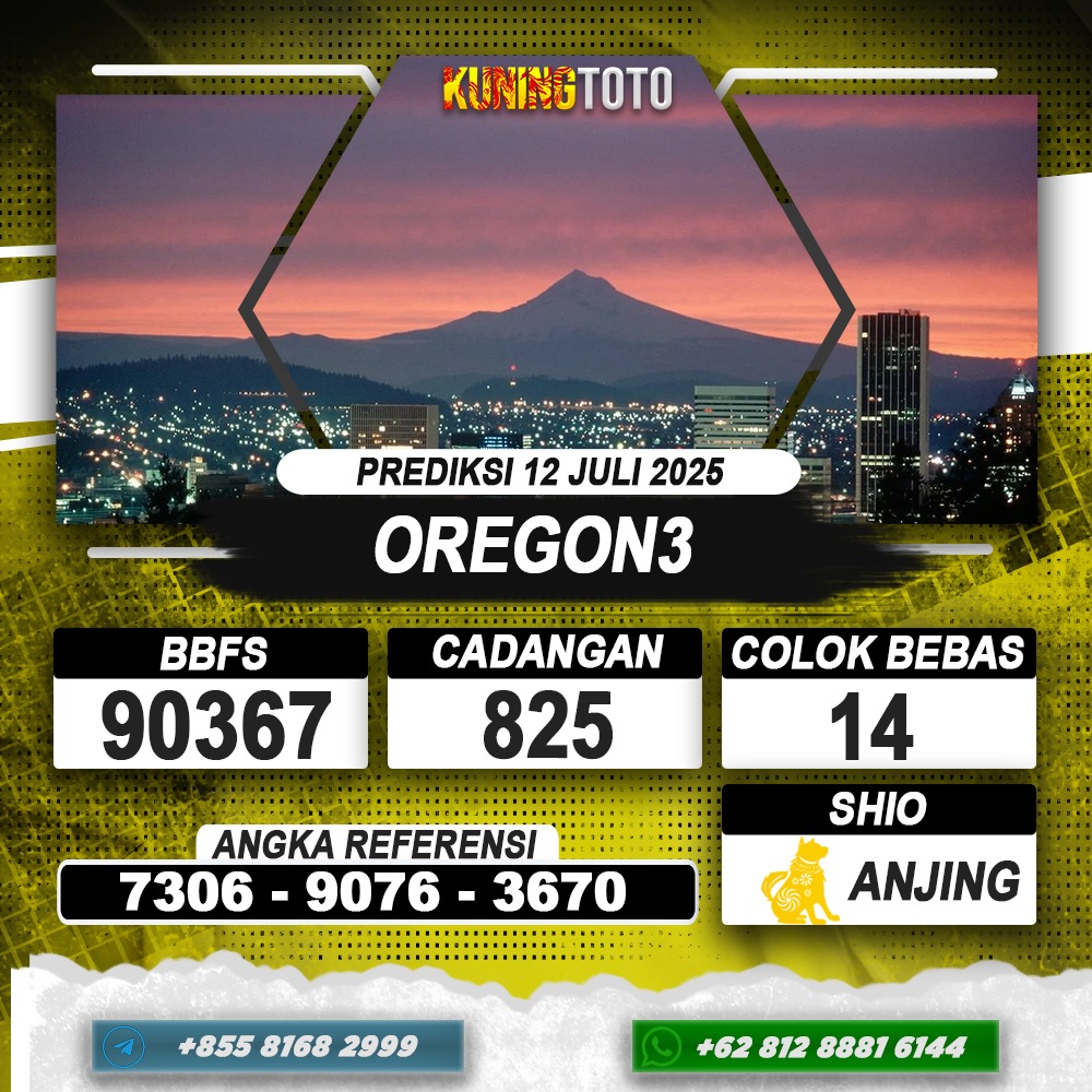 PREDIKSI OREGON3 12 JUNI 2025 | PREDIKSI TOGEL KUNINGTOTO