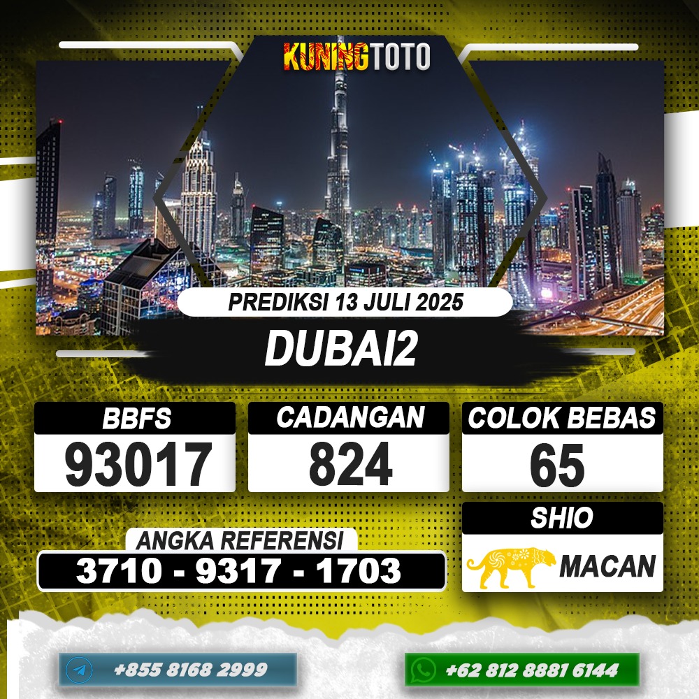 PREDIKSI DUBAI2 13 JULI 2025 | PREDIKSI TOGEL KUNINGTOTO